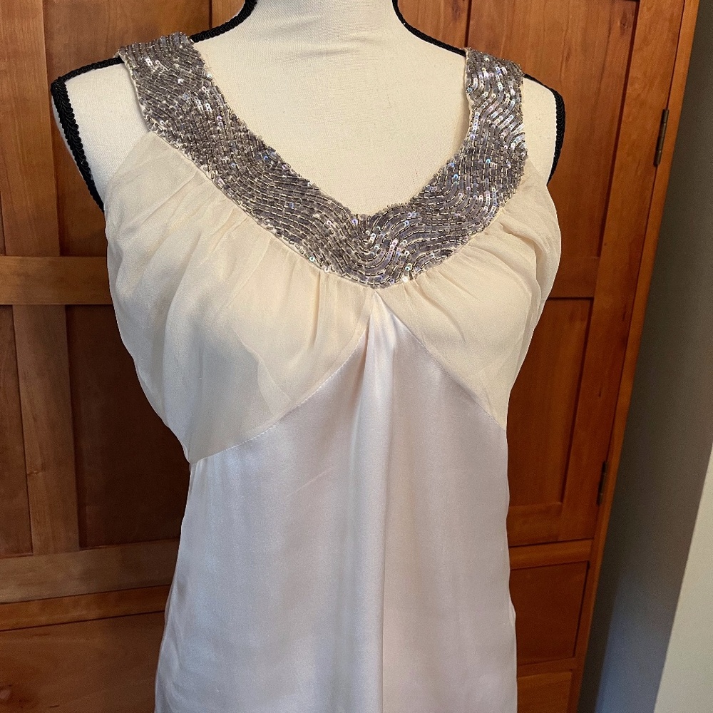 Beaded and silk camisole